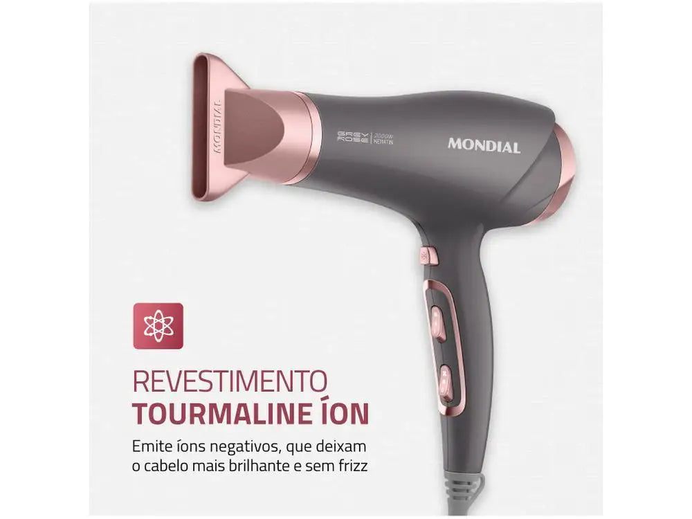 Secado de Cabelo Mondial Keratin Grafite e Rosé - SCN-11
